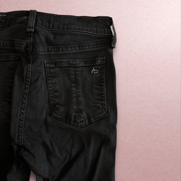 Rag & Bone High Rise Skinny Jean in Black - Picture 4 of 6